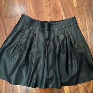Banana Republic Leather Pleated Skirt